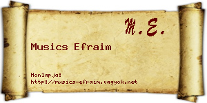 Musics Efraim névjegykártya